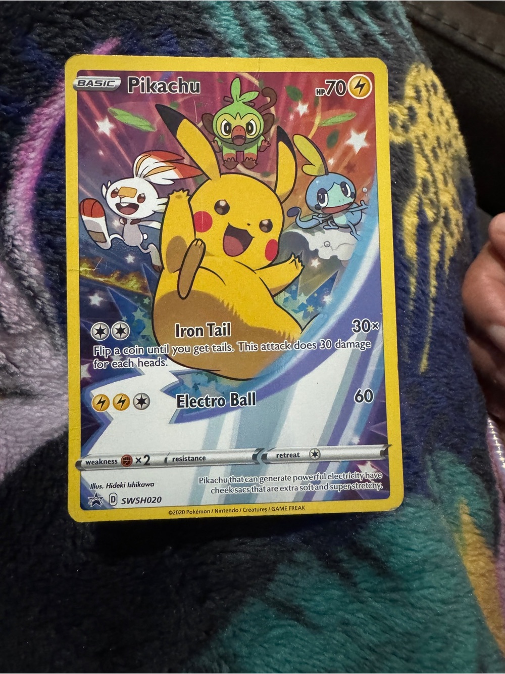 Pokemon Pikachu TCG Card - Iron Tail / Electro Ball - SWSH020
